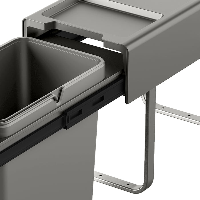 Metallgestell mit rechteckigem Rahmen und Befestigungslöchern zur Aufnahme eines Einbaumülleimers in einem Küchenschrank
