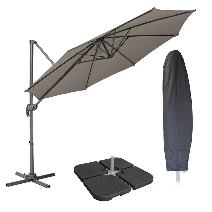 Set Ampelschirm 3m + Haube + Gewichte