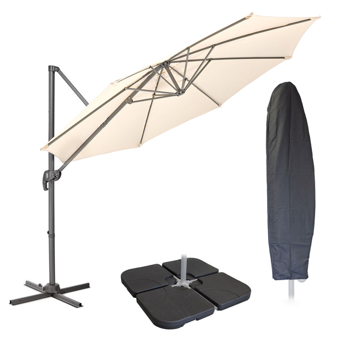Set Ampelschirm 3m + Haube + Gewichte
