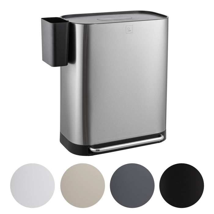 Farbauswahl SVITA MLT2X30 Mülleimer 2x30L Silber schwarz grau weiß taupe