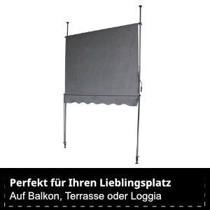 B-Ware Klemmmarkise 120x300 Dunkelgrau