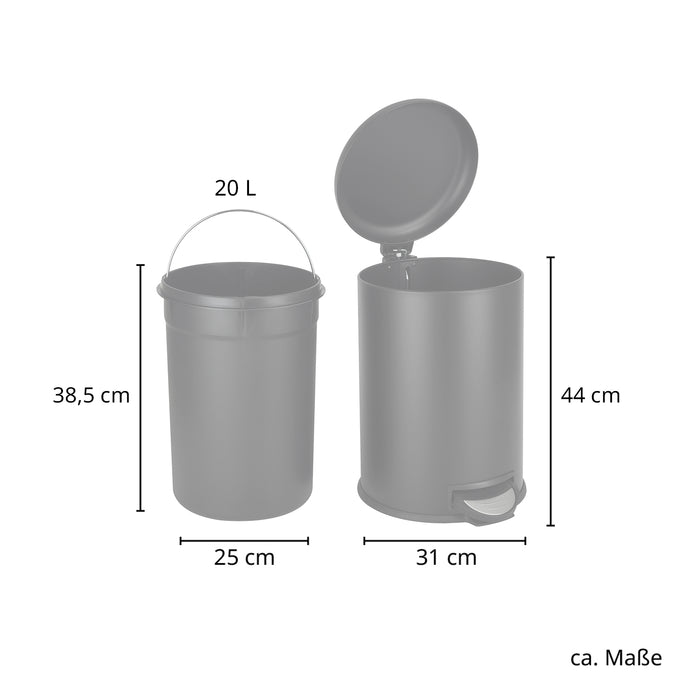 Tritt-Mülleimer Metall 33 ltr matt schwarz INTERGASTRO