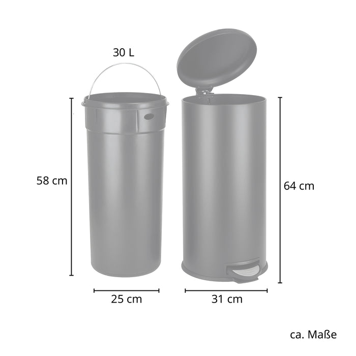 T30 Mülleimer 30 Liter Schwarz