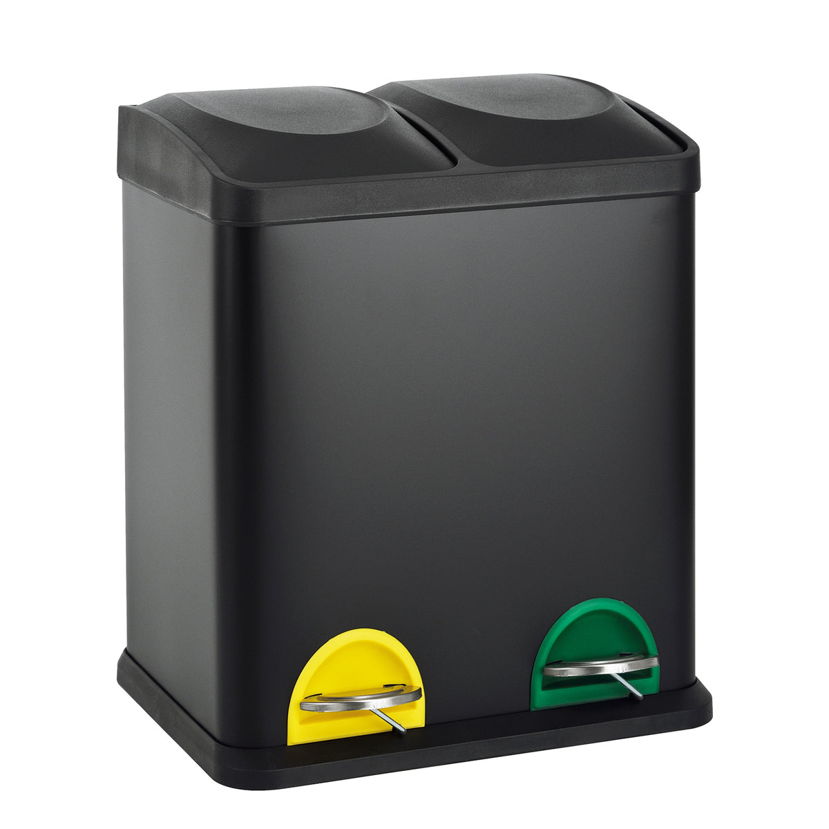 SVITA TC2X15 - Lot de 2 poubelles de cuisine - 30 l - Argenté - 2 x 15