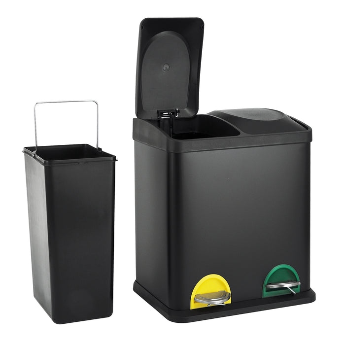 TC2X15 Mülleimer 30 Liter 2x15 Liter Schwarz