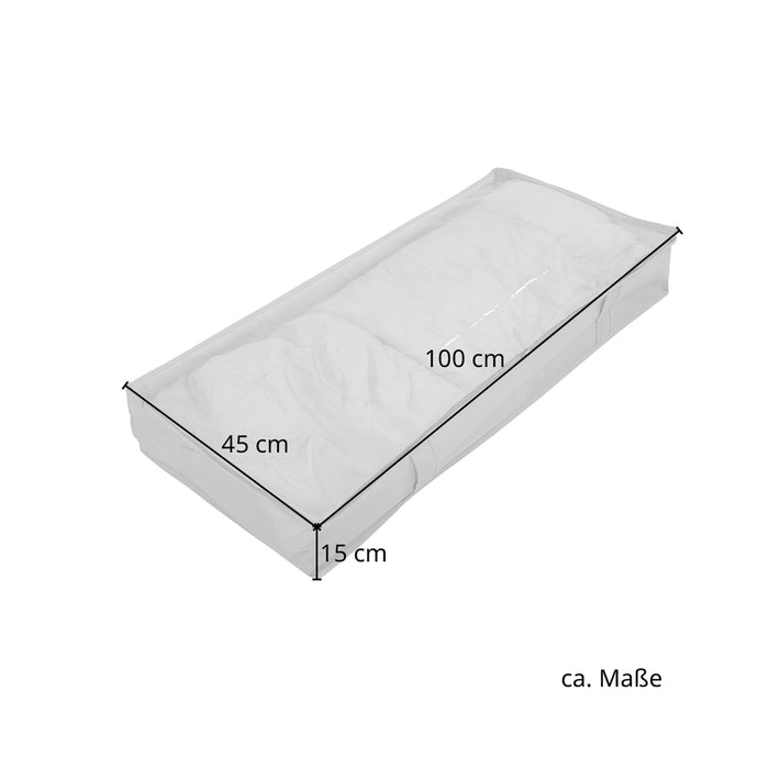 Rechteckige Aufbewahrungstasche mit den Maßen 100 cm Länge, 45 cm Breite und 15 cm Höhe
