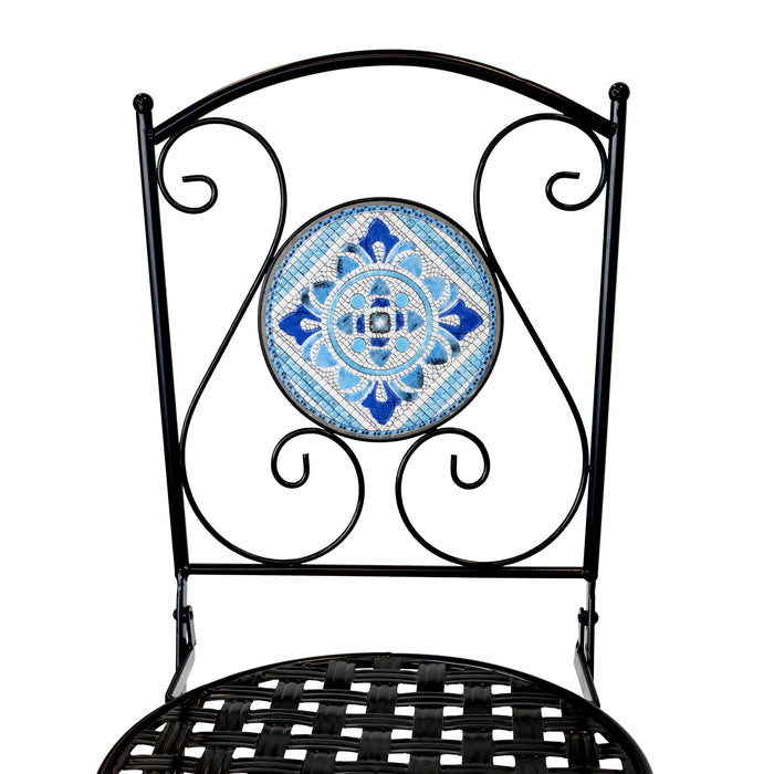 B-Ware PARIS Bistro-Set Mosaik Blau