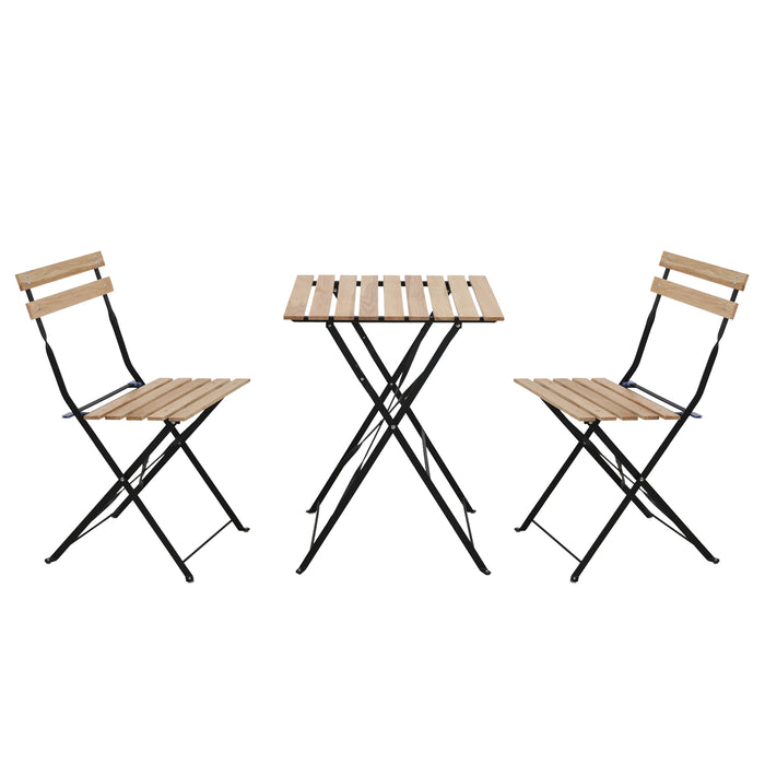 Bistro Set Metall Holz