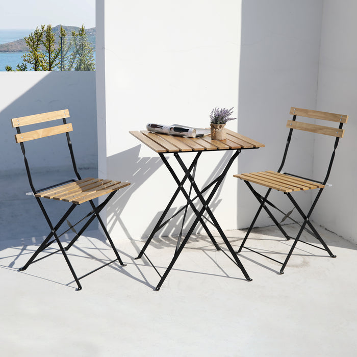 Bistro Set Metall Holz