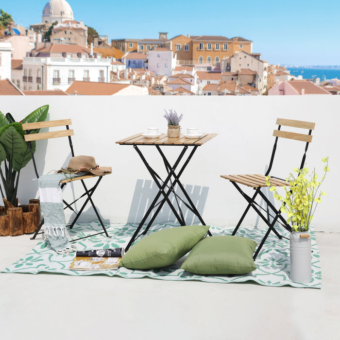 Bistro Set Metall Holz