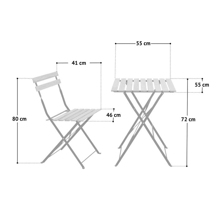 B-Ware Bistro Set Metall Holz