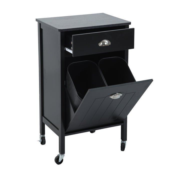 B-Ware Küchenwagen 2 Behälter Schwarz