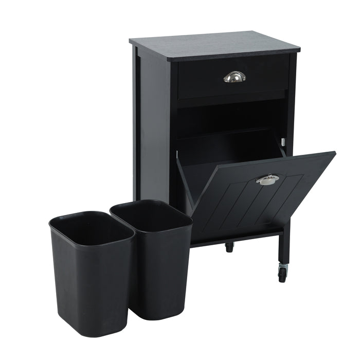 B-Ware Küchenwagen 2 Behälter Schwarz
