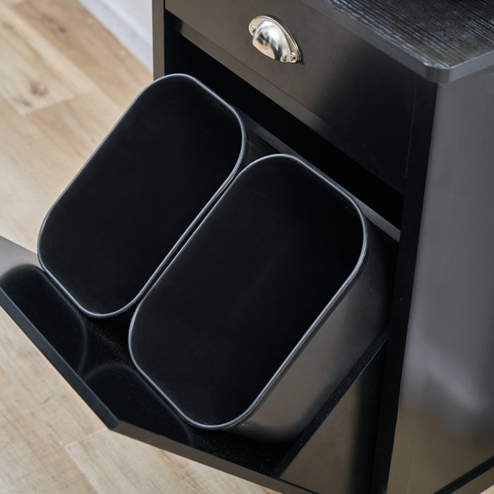 B-Ware Küchenwagen 2 Behälter Schwarz