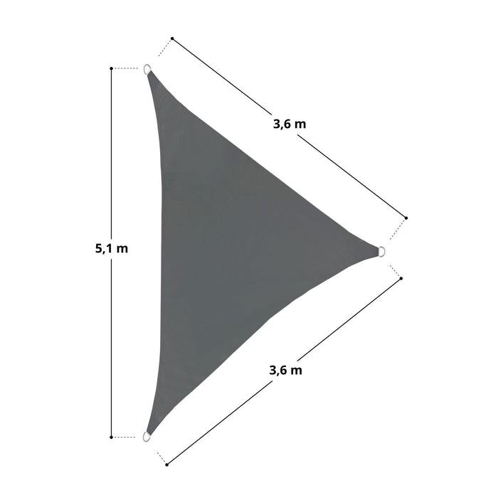sonnensegel 6 x 3 5m Sonnensegel Dreieck Dunkelgrau 3,6x3,6x5,1m — SVITA