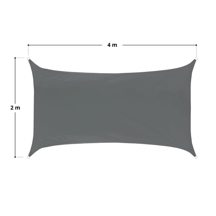 Sonnensegel Viereck Dunkelgrau 2x4m