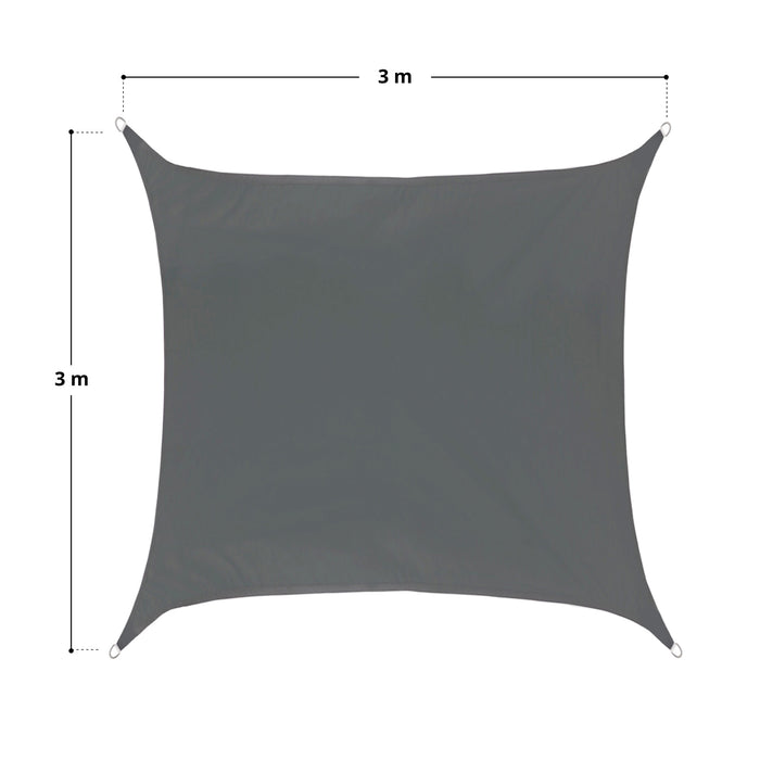 sonnensegel 3x3m grau Sonnensegel Viereck Dunkelgrau 3x3m — SVITA