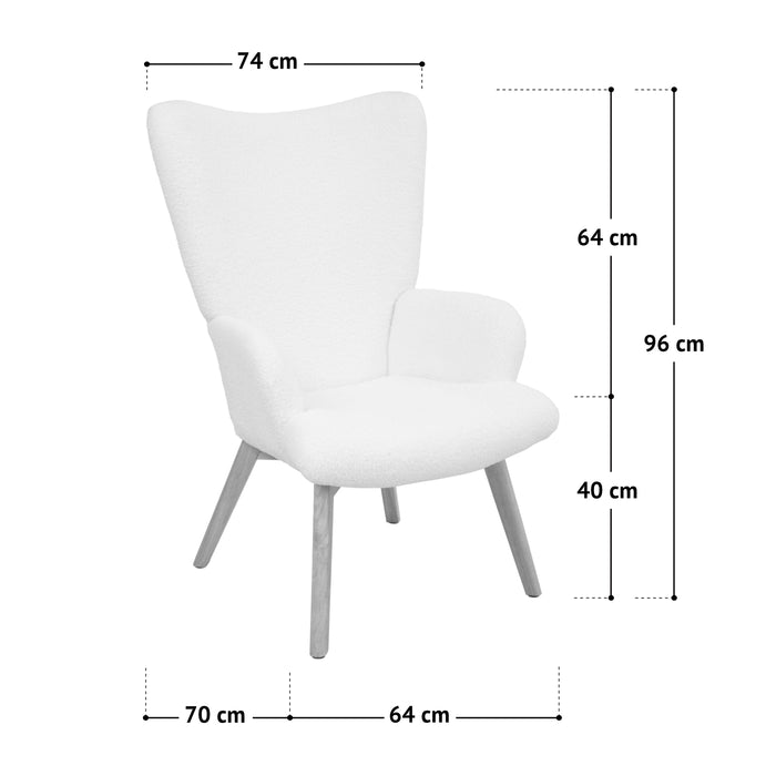 SVITA OLAV Ohrensessel Maße: 64 cm breit, 96 cm hoch, 70 cm tief, Sitzhöhe 40 cm, Rückenlehne 64 cm hoch und 74 cm breit