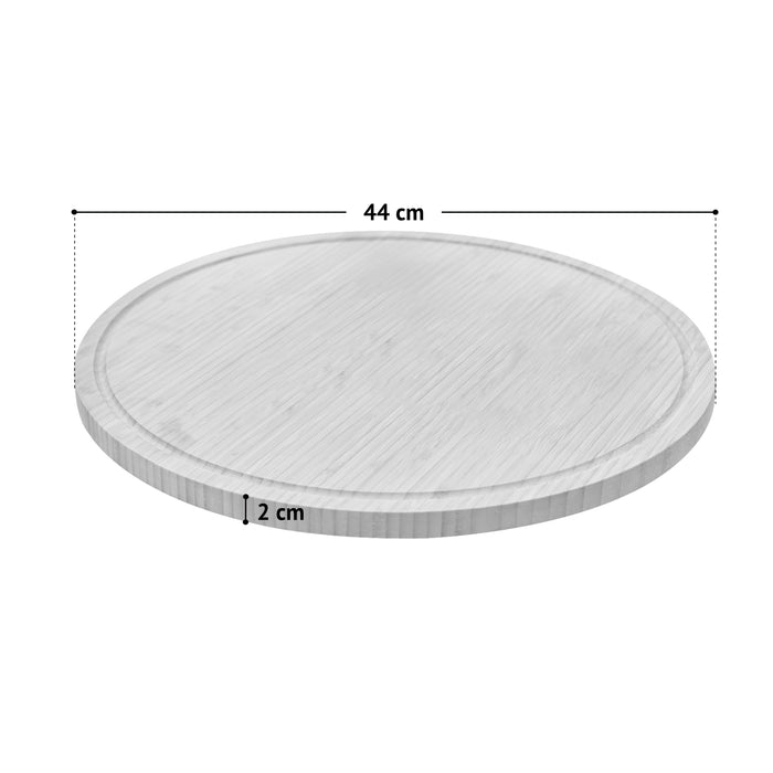 Schneidebrettchen Maße: Durchmesser 44 cm; Materialstärke 2 cm 