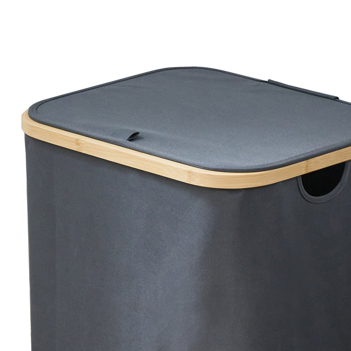 Detailansicht des Deckels des Wäschekorbs mit Schlaufe zum Öffnen