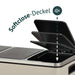 SVITA TM2X30L 3-fach Mülltrennsystem in Taupe, Closeup auf Deckel mit Illustration Softclose-Deckel