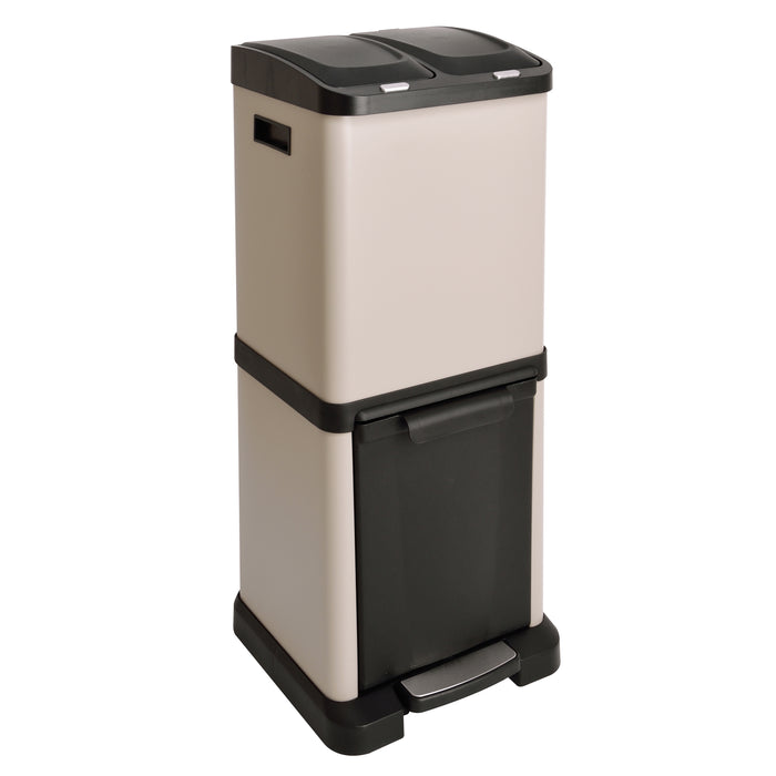 B-Ware 3XCombo Mülleimer 32 Liter Taupe (2x8+16L)