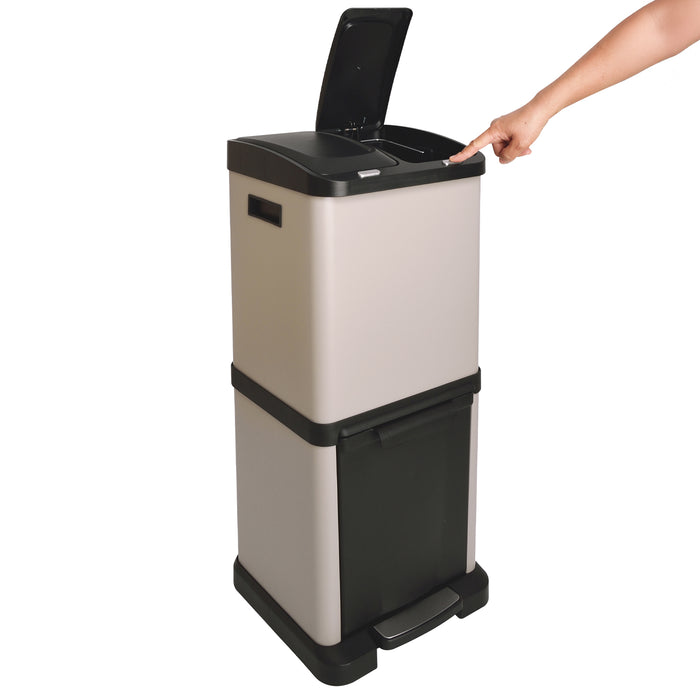 B-Ware 3XCombo Mülleimer 32 Liter Taupe (2x8+16L)