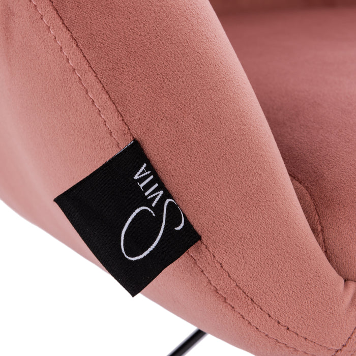 B-Ware JAMAIKA Loungesessel Samt Alt-Rosa