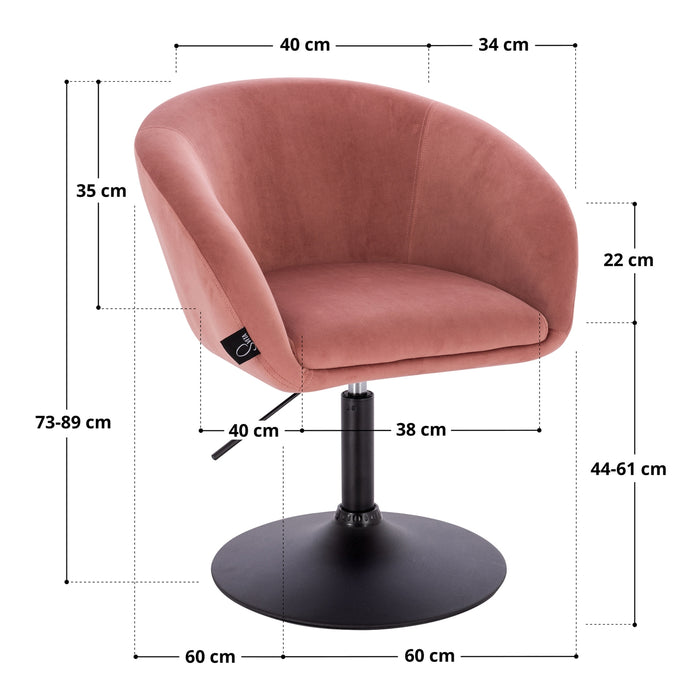 B-Ware JAMAIKA Loungesessel Samt Alt-Rosa