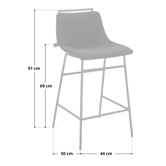 CAMILLE 2er Set Barhocker Boucle Weiß