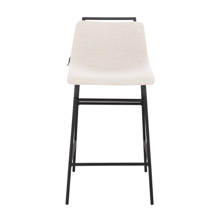 CAMILLE 2er Set Barhocker Boucle Weiß