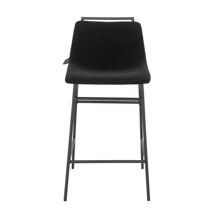 CAMILLE 2er Set Barhocker Boucle Schwarz