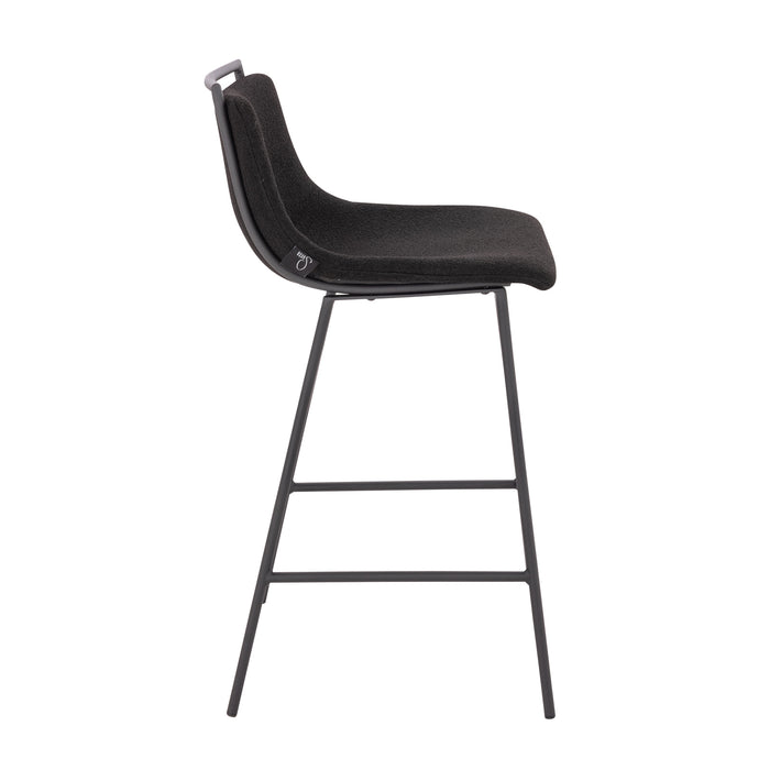 CAMILLE 2er Set Barhocker Boucle Schwarz