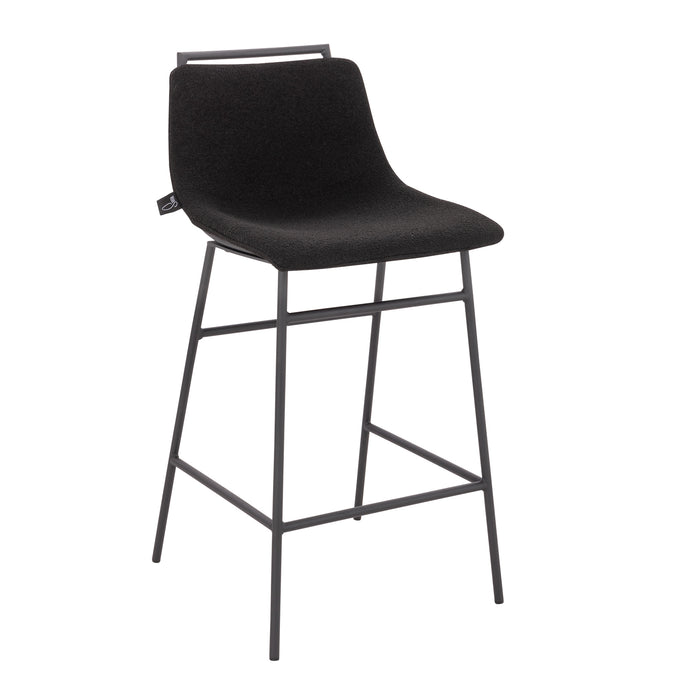 CAMILLE 2er Set Barhocker Boucle Schwarz
