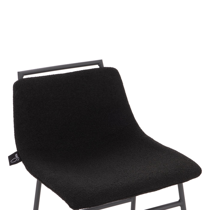 CAMILLE 2er Set Barhocker Boucle Schwarz