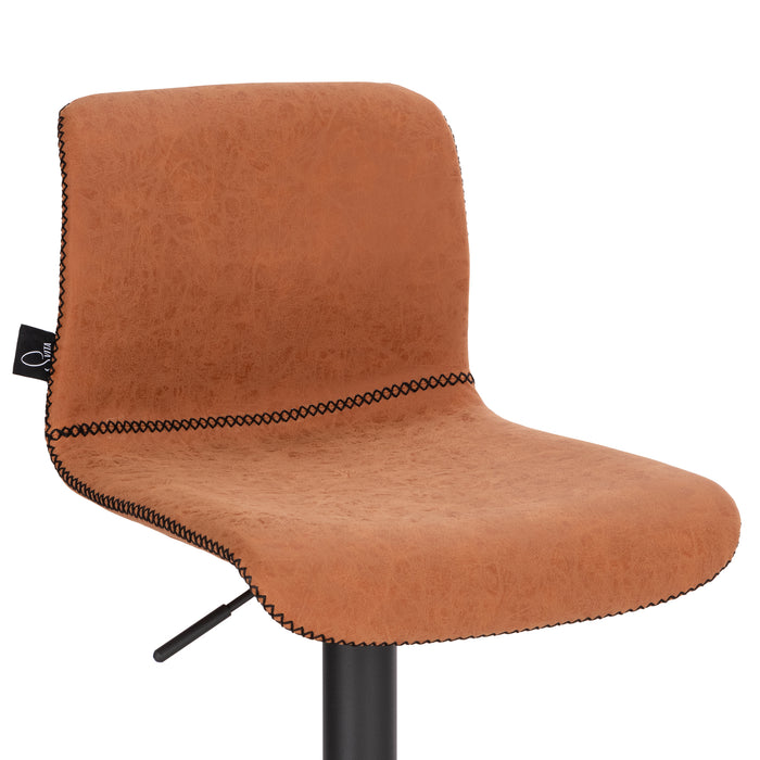 B-Ware 2er Set ALFIE Barhocker Kunstleder Cognac
