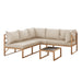 Gartenlounge Beige - Stellmöglichkeit großes Ecksofa mit Beistelltisch