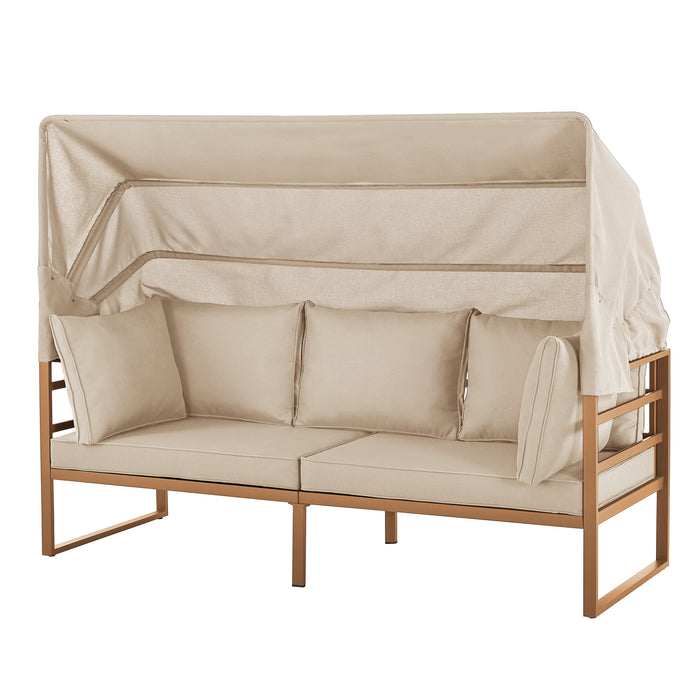 Gartenlounge Beige - Stellmöglichkeit Strandkorb