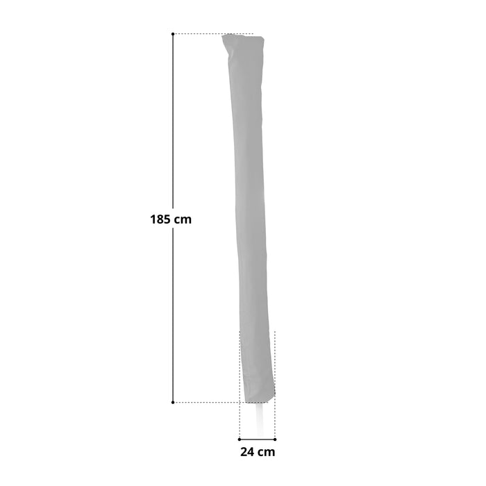 Graue Abdeckhaube für Sonnenschirm, 185 cm lang und 24 cm breit