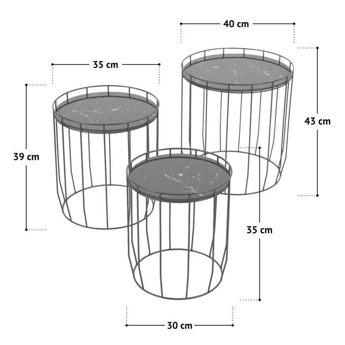 B-Ware PASI Beistelltische Weiß