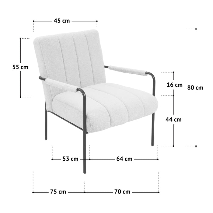 SVITA Kyle Loungestuhl, Maße: Höhe 80 cm, Sitzhöhe 44 cm, Sitzbreite 64 cm, Tiefe 75 cm, Armlehnenhöhe 16 cm, Rückenlehnenhöhe 55 cm