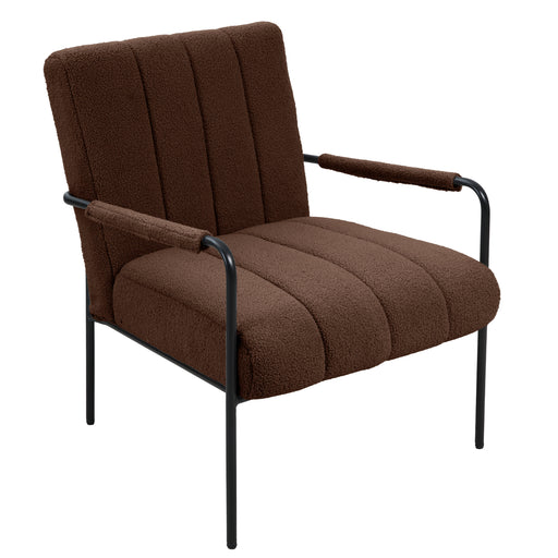 Brauner SVITA Kyle Loungestuhl mit vertikalen Nähten und gepolsterten Armlehnen, modernes Design