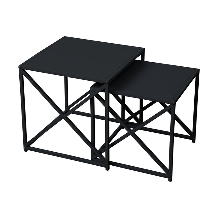 B-Ware GEMO 2er Set Beistelltische Schwarz