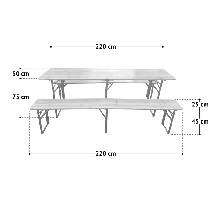 Bierzeltgarnitur 220cm klappbar