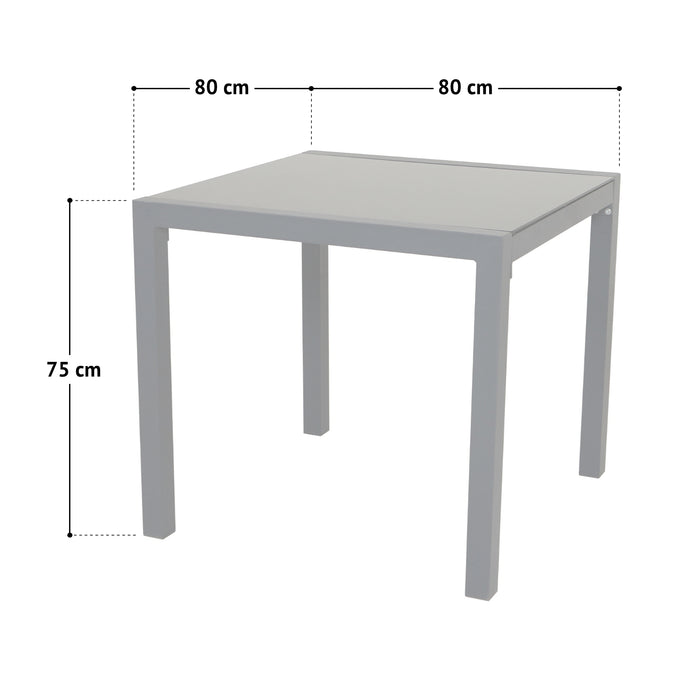 Gartentisch Aluminium/Glas