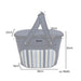 Blaue Kühltasche mit gestreiftem Frontfach, Maße: 36 cm breit, 26 cm hoch, 22 cm tief, Basis 30x18 cm, Henkel 30 cm lang