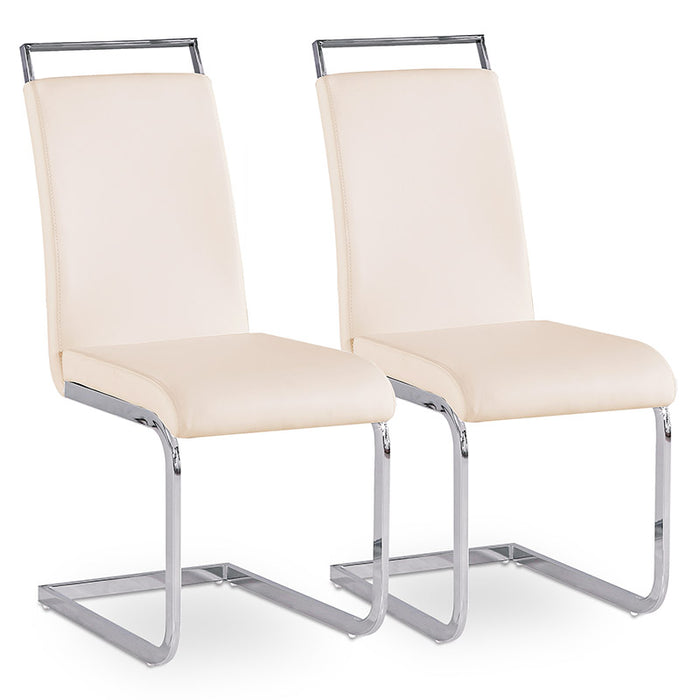 B-Ware Esszimmerstuhl Beige 2er-Set Freischwinger