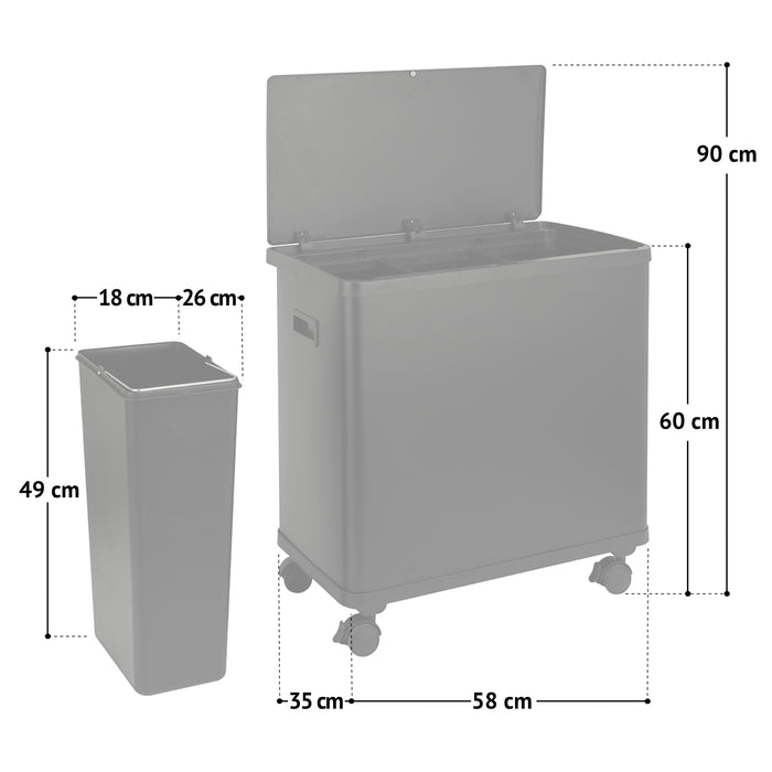 B-Ware  Mülleimer 54L Schwarz