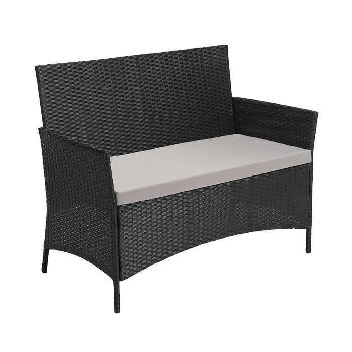 B-Ware BROOKLYN Rattan Sitzgruppe Schwarz
