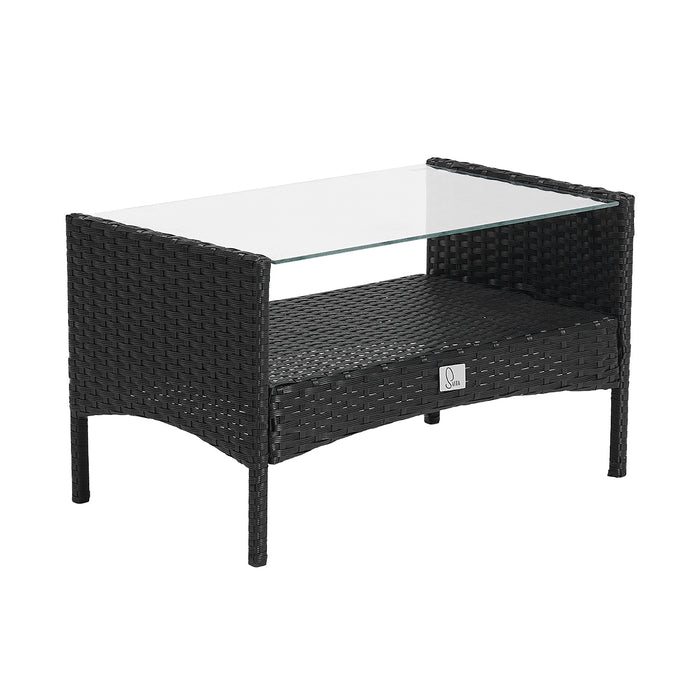 B-Ware BROOKLYN Rattan Sitzgruppe Schwarz